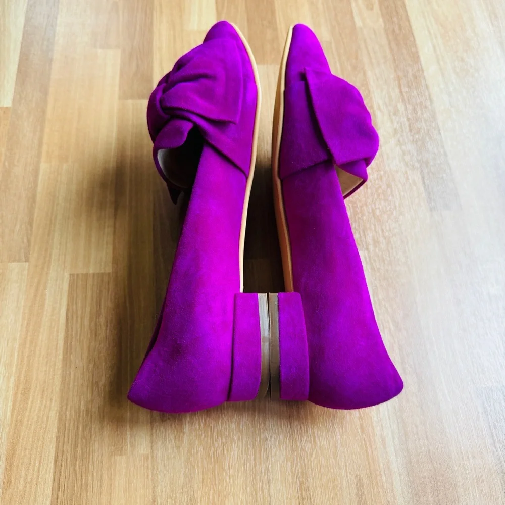 Bp suede fuchsia flats with bow size 6.5 - Picture 4 of 9